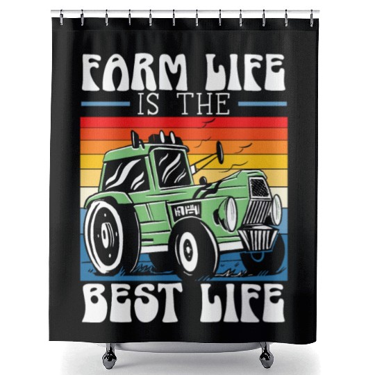 Farm Tractor Farming Life Agriculture Farmer Shower Curtains