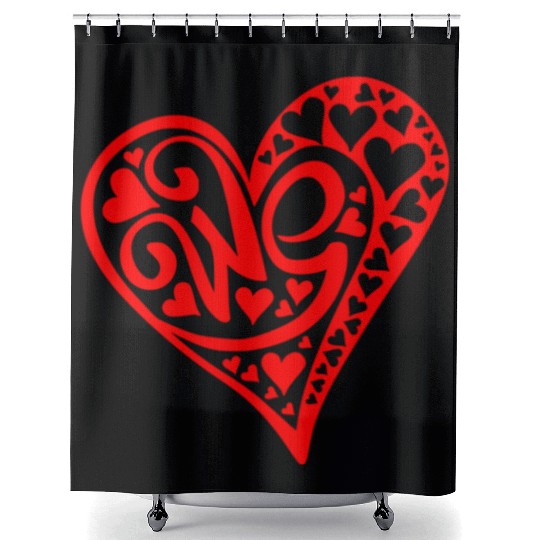 Galentines Day Red Heart We Valentines Day2 Shower Curtains