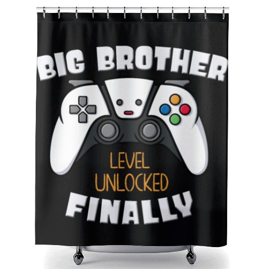 Big Brother Finally Big Bro Gamer Promoted Son Shower Curtains