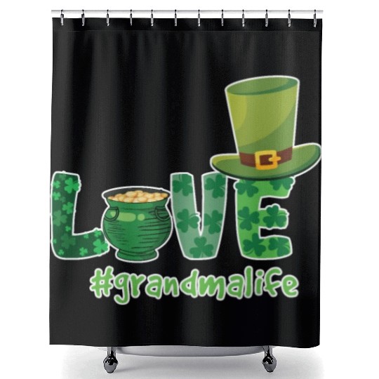 Shamrock Love Grandma Saint Patrick Day Shower Curtains