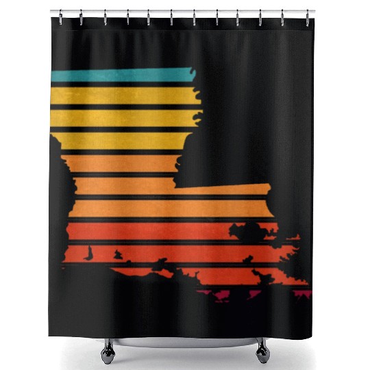 Louisiana sticker retro Shower Curtains