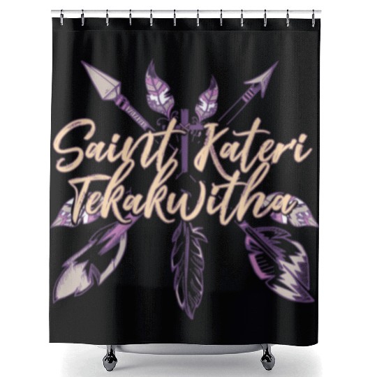 St Kateri Tekakwitha Saint Catholic Lily of the Mo Shower Curtains