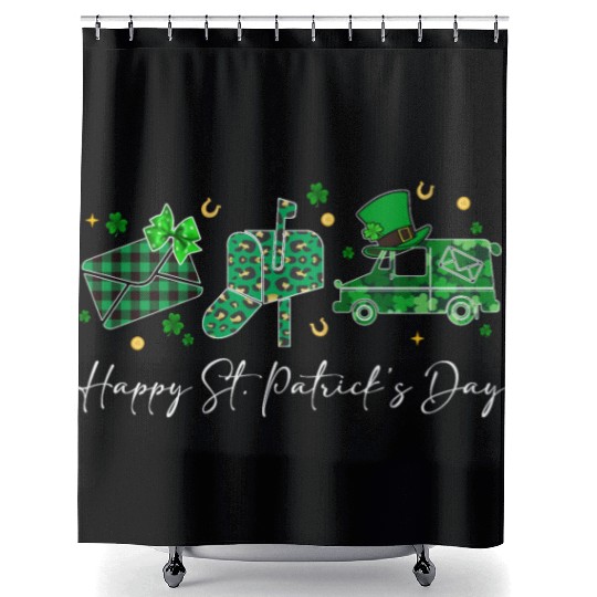 Happy Valentine's Day Postal Worker Valentine Gift Shower Curtains