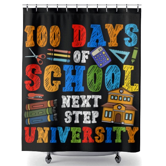 100 Days of School - Next Step University Shower Curtains