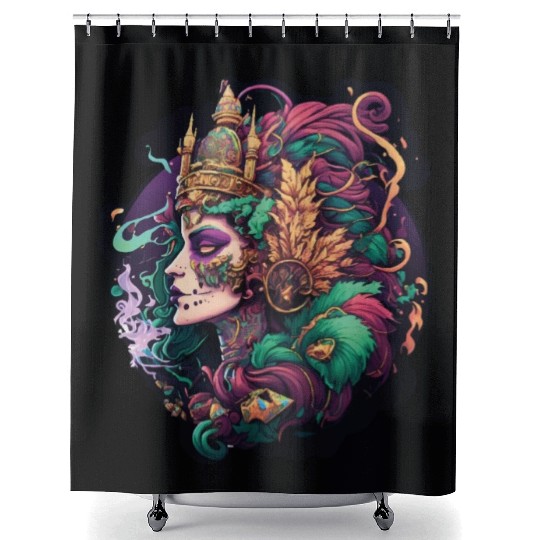 Mardi Gras Mask Queen Shower Curtains