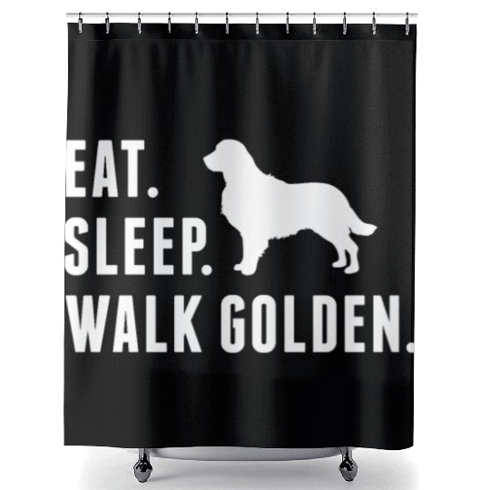 Eat Sleep Walk Golden Retriever Shower Curtains