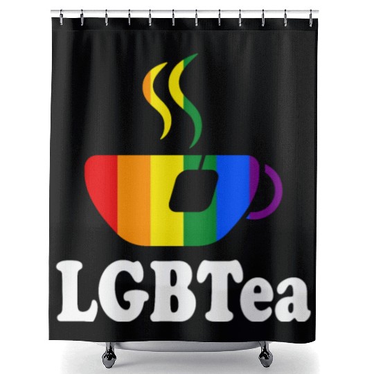 LGBTea Funny Teacup Rainbow Pride Month Gay Tea Lo Shower Curtains