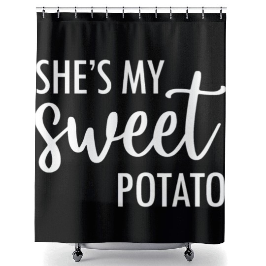 She's My Sweet Potato I Yam Valentine's Shower Curtains