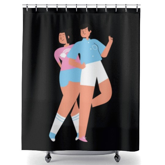 lesbian lgbtq pride valentine day 202 valentines Shower Curtains