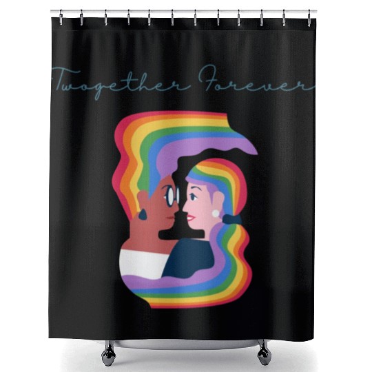 lesbian lgbtq pride valentine day 2023 valentines Shower Curtains