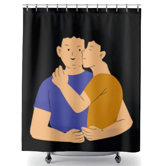lesbian lgbtq pride valentine day 202 valentines Shower Curtains