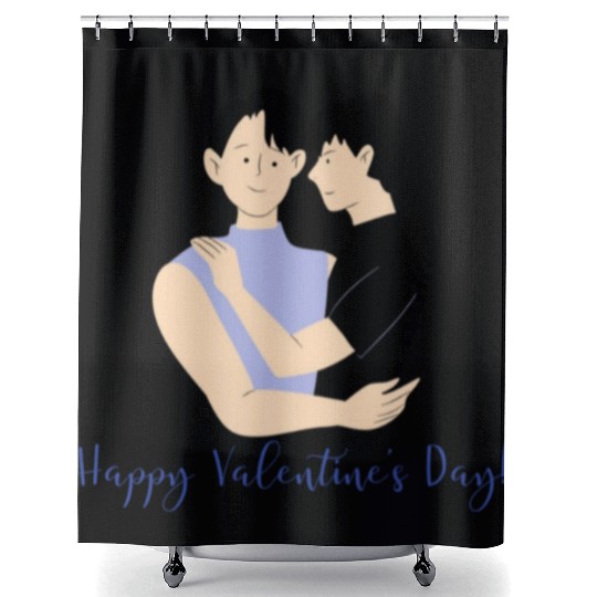 lesbian lgbtq pride valentine day 2023 valentines Shower Curtains