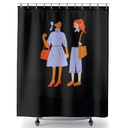 lesbian lgbtq pride valentine day 2023 valentines Shower Curtains