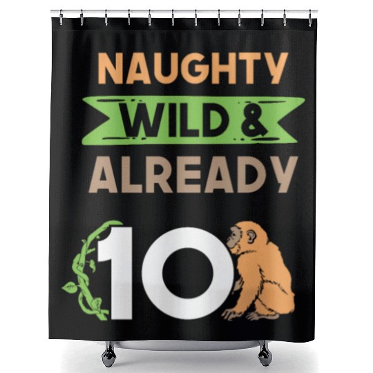 Gift 10 years birthday girl boy Ape Monkey Shower Curtains