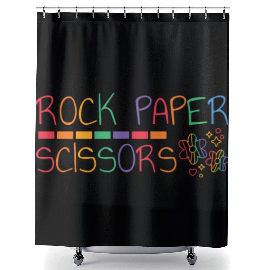 Rock Paper Scissors LGBT Lesbian Funny Quote Pride Shower Curtains