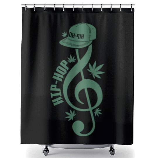 Clef with Cappi Music Direction Rap Shower Curtains