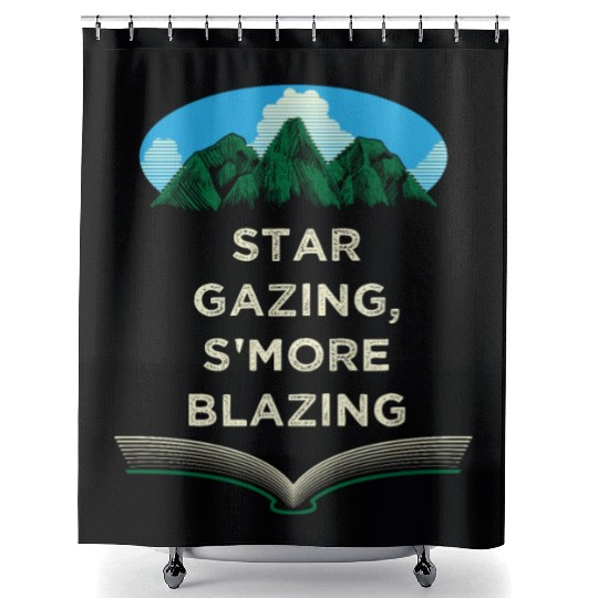 Star Gazing Smore Blazing Camping Friends Camper B Shower Curtains
