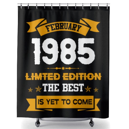 February 1985 Birthday Surprise Shower Curtains