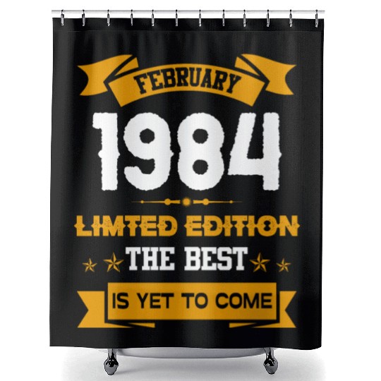 February 1984 Birthday Surprise Shower Curtains