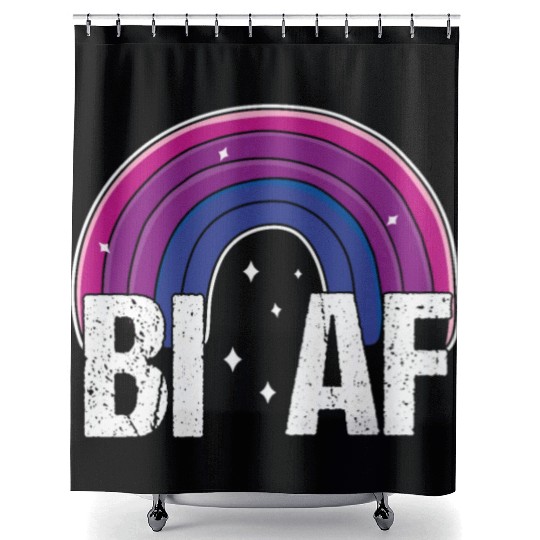 Bi AF Bisexual Pride Flag Rainbow Shower Curtains