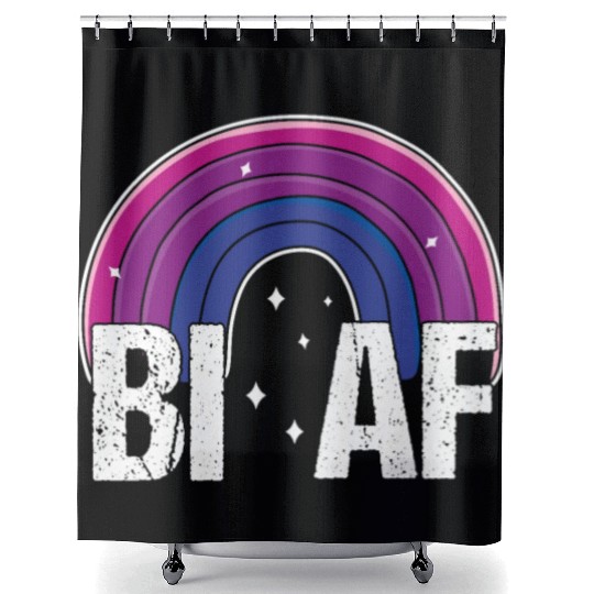 Bi AF Bisexual Pride Flag Rainbow Shower Curtains