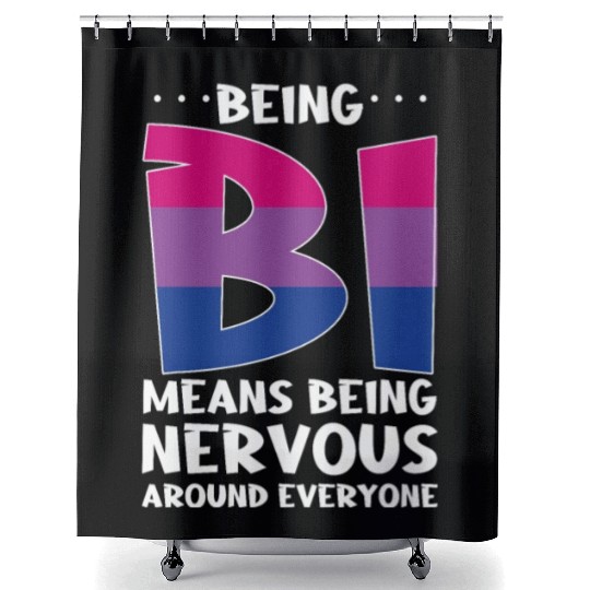 Being Bi Bisexual Pride Kawaii Cat Shower Curtains