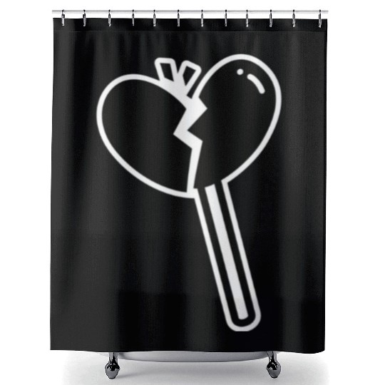 Broken Heart Lollipop Candy Shower Curtains