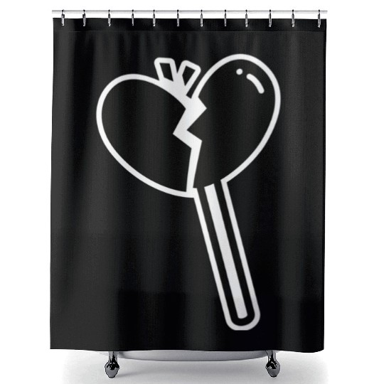 Broken Heart Lollipop Candy Shower Curtains