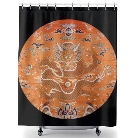 Chinese dragon fabric Shower Curtains