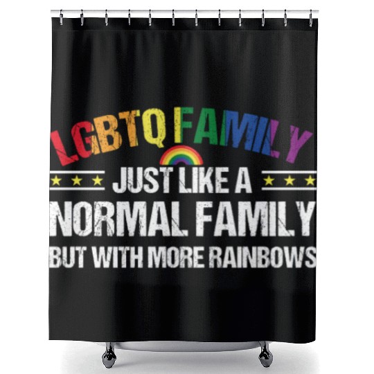 LGBTQ Family Gay Pride Rainbow Shower Curtains