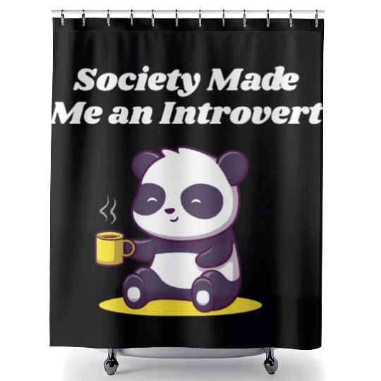 Handcrafted by Society Introvert Sayings Antisocia Shower Curtains