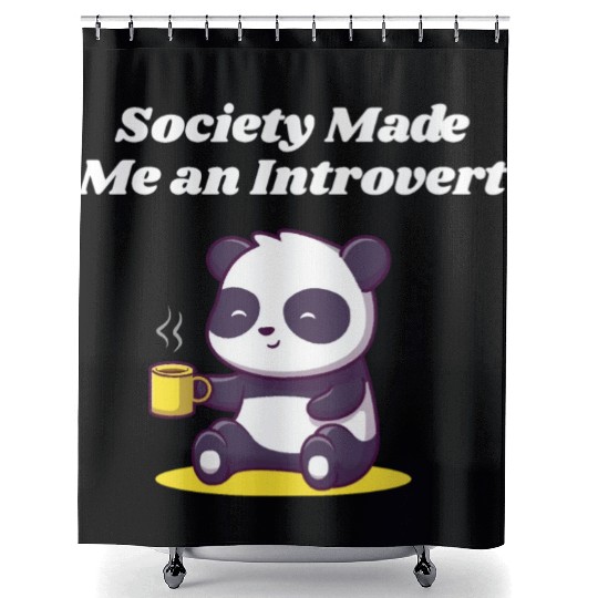 Handcrafted by Society Introvert Sayings Antisocia Shower Curtains