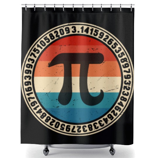 Funny Pi Day Shower Curtains Math Shower Curtains for Pi Day 3 14 Retro