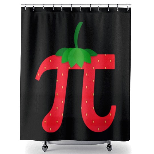 Strawberry Pi - Funny Pi Day Math Teacher Shower Curtains