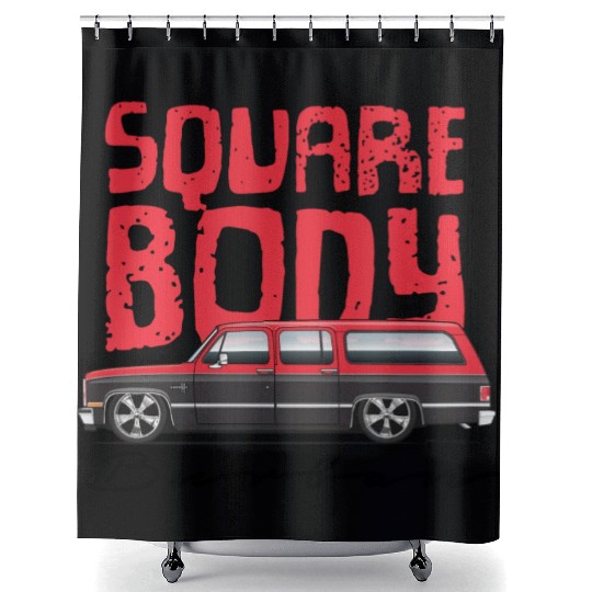square Cardinal Red Shower Curtains