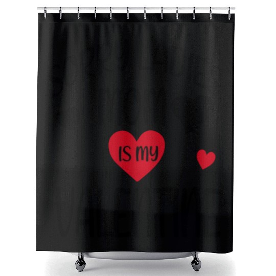 sorry ladies mom is my valentine 1529 Shower Curtains