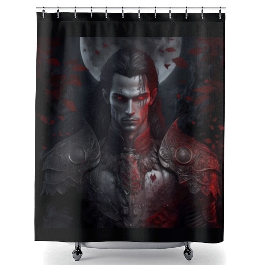 Dark fantasy vampire version 8 Shower Curtains