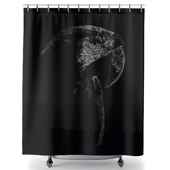 Macaw Lines Art Shower Curtains