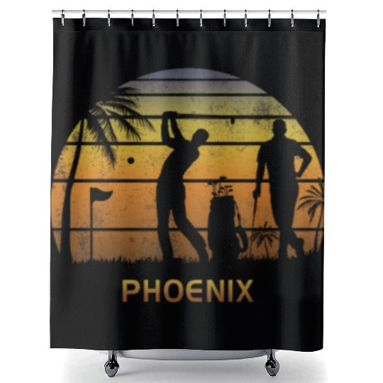 Retro Phoenix Golf Golfing Fan Golfer Gift Shower Curtains