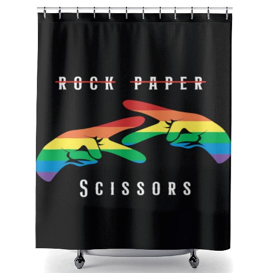 Rock Paper Scissors | Funny Lesbian Pride LGBT Shower Curtains