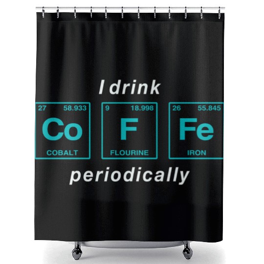COFFEE - with elements of the periodic table Shower Curtains