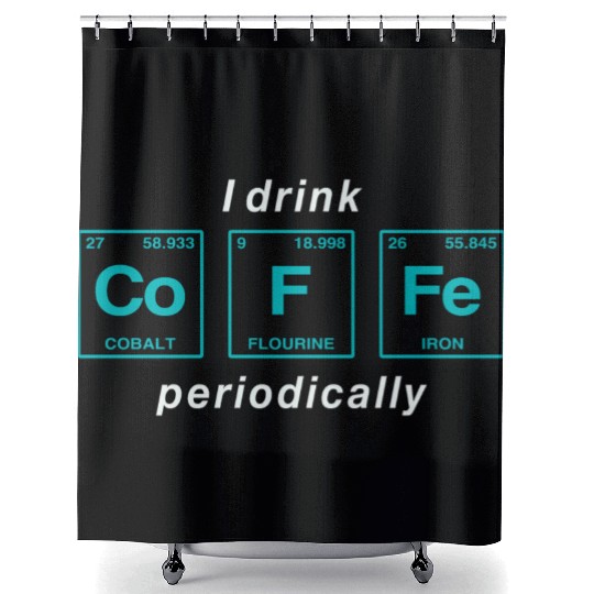 COFFEE - with elements of the periodic table Shower Curtains