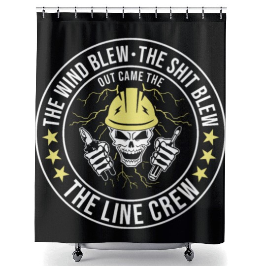 Funny Electrical Lineman Saying Thank A Lineman Shower Curtains