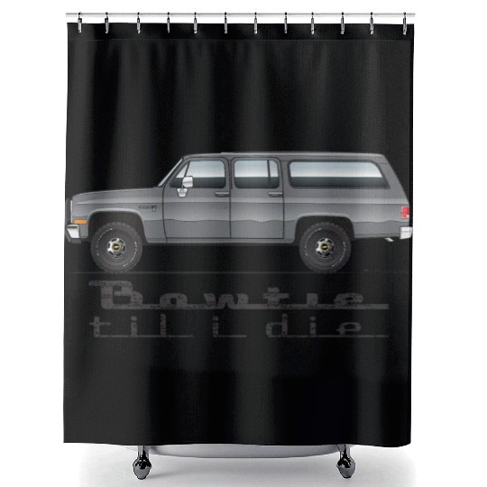 BOWTIE Charcoal Shower Curtains
