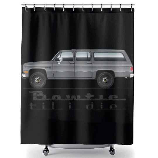 BOWTIE Charcoal Shower Curtains