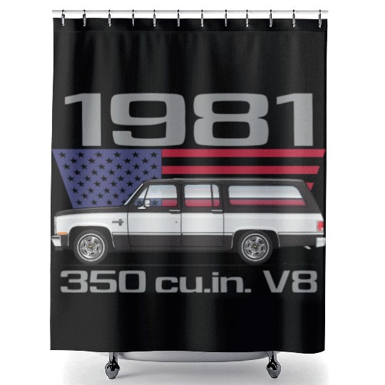 1981 Midnight Black Shower Curtains