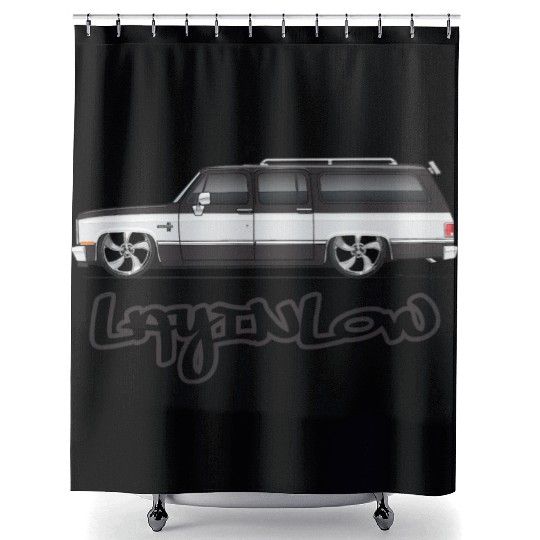 LAYLOW Midnight Black Shower Curtains