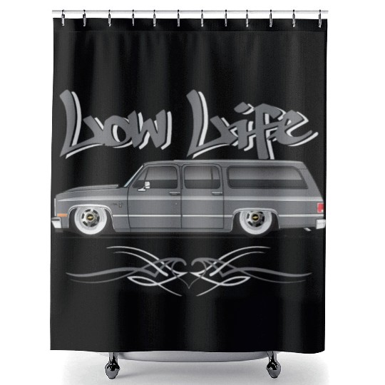 LOWLIFE Charcoal Shower Curtains