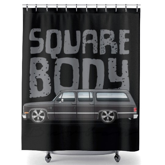 SQUARE Charcoal Shower Curtains