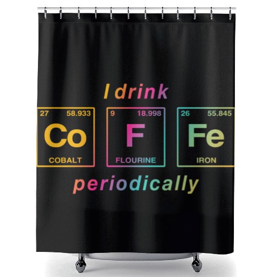 COFFEE - with elements of the periodic table Shower Curtains